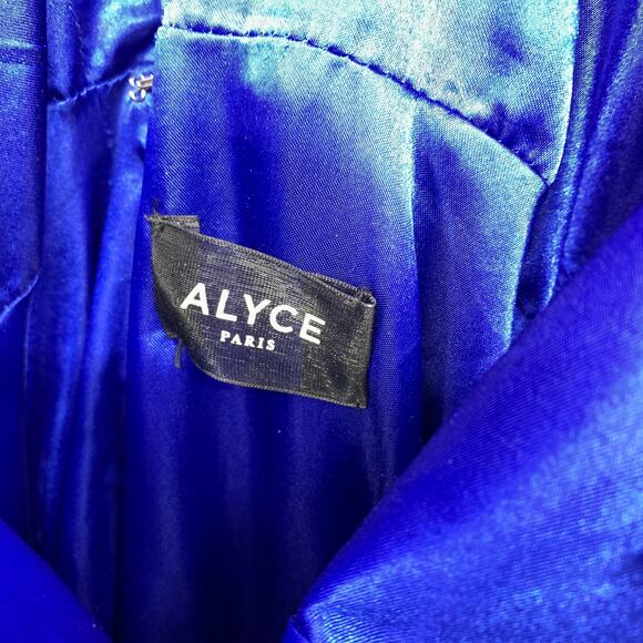 Alyce Paris Pageant Formal Gown Womens Size 10 Blue Fully Sequined Lace Up Back - Picture 6 of 8